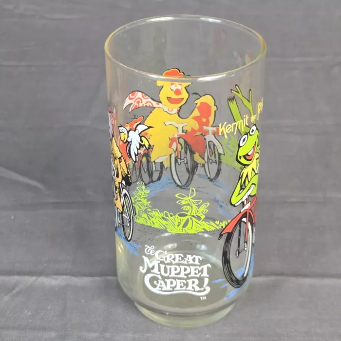 McDonald's The Great Muppet Caper Kermit The Frog Collector Glass 1981 Henson - Front