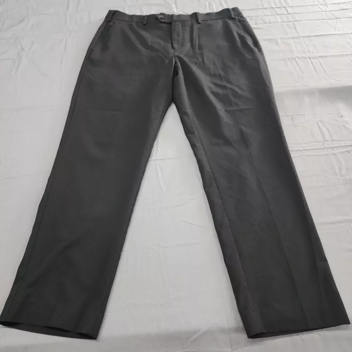 Michael Kors Men's Dress Pants Black Solid Flat Front Stretch Mid Rise 36x30 - Front