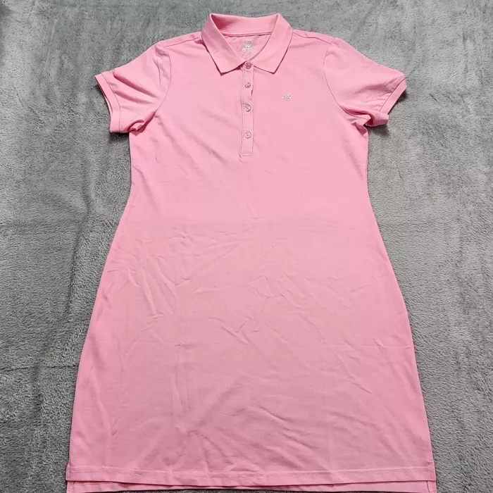 MOFIZ Women's Polo Dress Size M Pink Short Sleeve Golf Tennis Sporty Stretch - Front
