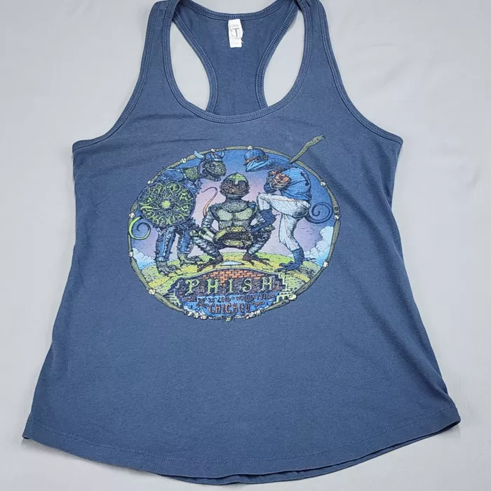 Next Level Phish 2016 Wrigley Field Tank Top Womens L Blue Racerback Graphic - Front