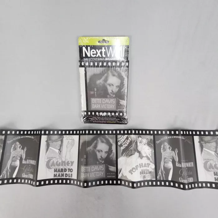 NextWall Hollywood Film Strip Wallpaper Border Black White New Sealed Prepasted - Main