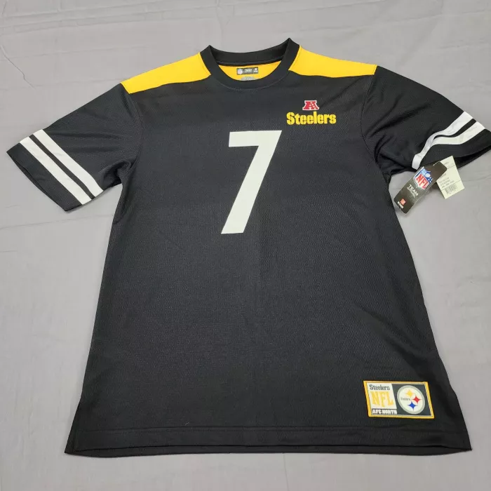 NFL Team Apparel Pittsburgh Steelers Ben Roethlisberger 7 Jersey Shirt Men's L - Front