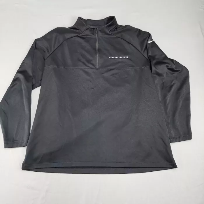 Nike DRI-FIT 1/4 Zip Pullover Men's XXL Black General Motors Logo Mock Neck - Front