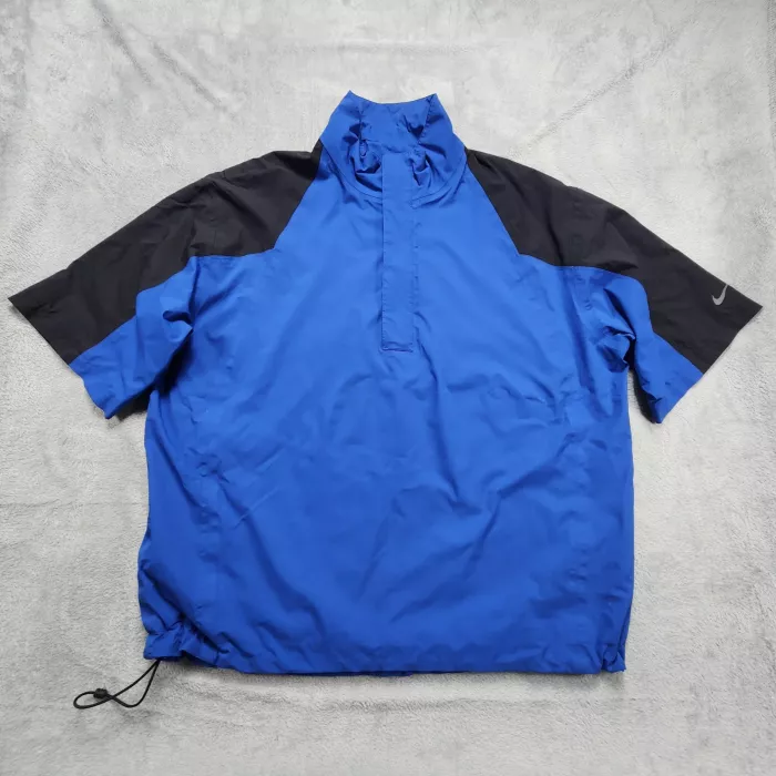 Nike Golf Storm Fit Short Sleeve Half Zip Pullover Jacket Mens XXL Blue Black - Front