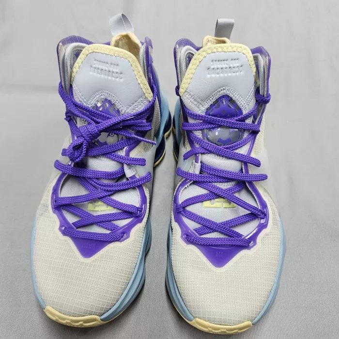 Nike LeBron 19 GS Womens 7.5 Youth 6Y Purple Blue High Top Sneakers DD0418-412 - Front