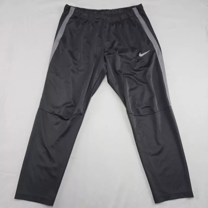 Nike Men's 2XL Gray Track Pants Athletic Side Stripe Elastic Waist 34x29 - Front