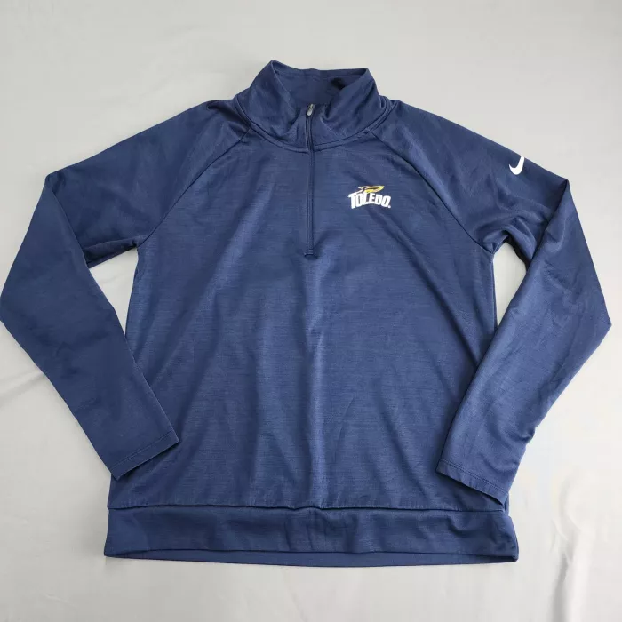 Nike Men's M Navy Blue 1/4 Zip Pullover Toledo Rockets NCAA Dri-FIT Athletic - Front