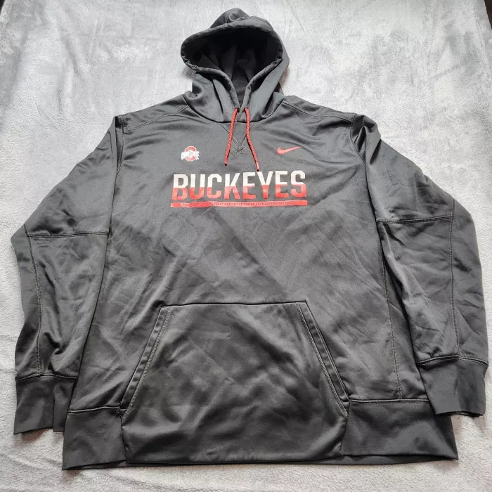 Nike Ohio State Buckeyes Hoodie Men's 3XL Gray Therma-Fit Pullover Fleece NCAA - Front
