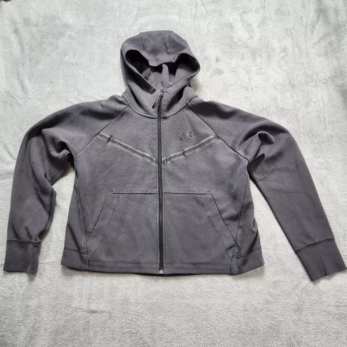 Nike Tech Fleece Hoodie Boys Size M Full Zip Dark Grey Jacket DV6737-060 Active - Front