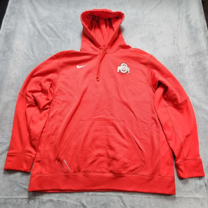 Nike Therma-FIT Ohio State Buckeyes Hoodie Men's 3XL Red Pullover NCAA Football - Front
