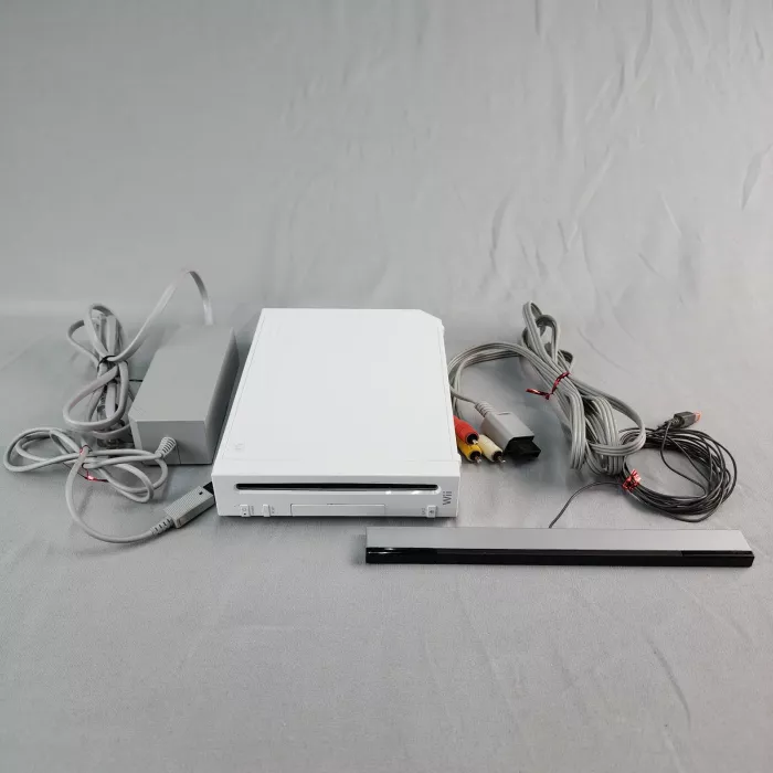 Nintendo Wii Console White System RVL-001(USA) Power AV Cable Sensor Bar - Main