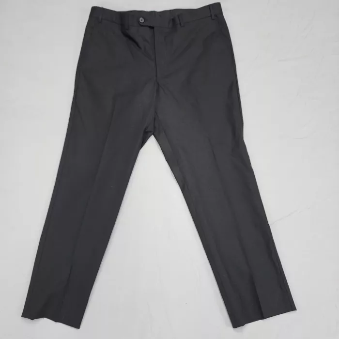 Nordstrom Mens Dress Pants 36x29 Black Tech Smart Trim Fit Wool Blend Stretch - Front