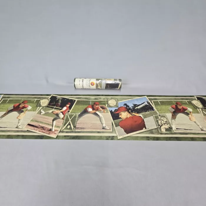 Norwall Baseball Green Wallpaper Border Prepasted New Opened - Main