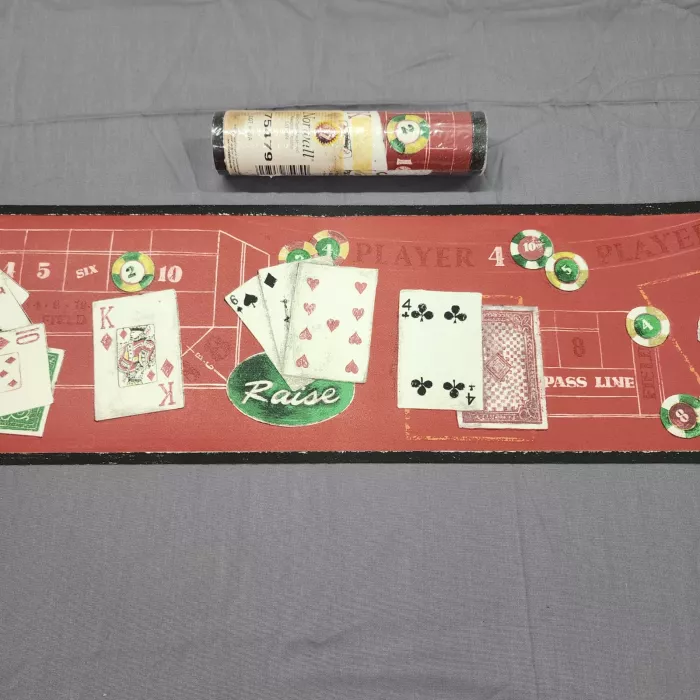 Norwall Casino Gambling Red Wallpaper Border Pre-pasted Vinyl New Sealed - Main