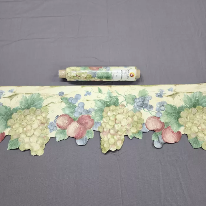 Norwall Country Grape Fruit Scalloped Wallpaper Border Prepasted Vinyl New - Main