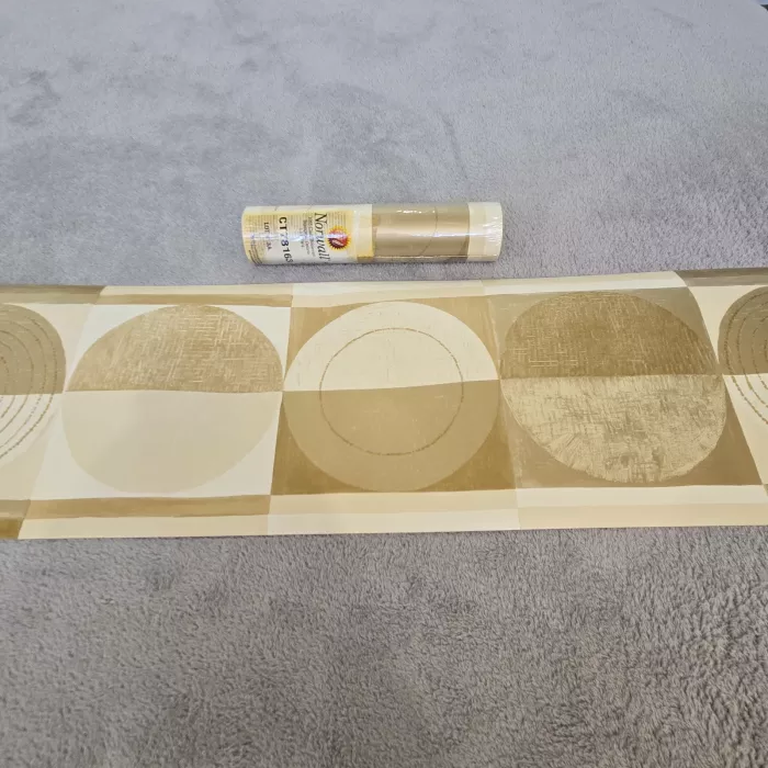Norwall Geometric Beige Gold Wallpaper Border New Prepasted Vinyl Textured - Main