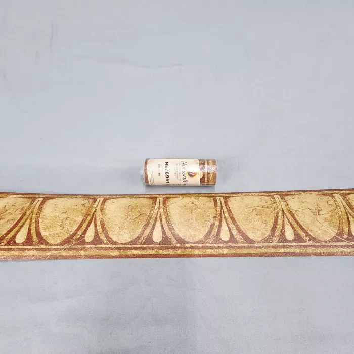 Norwall Gold Geometric Wallpaper Border Prepasted Vinyl Textured New Sealed - Main