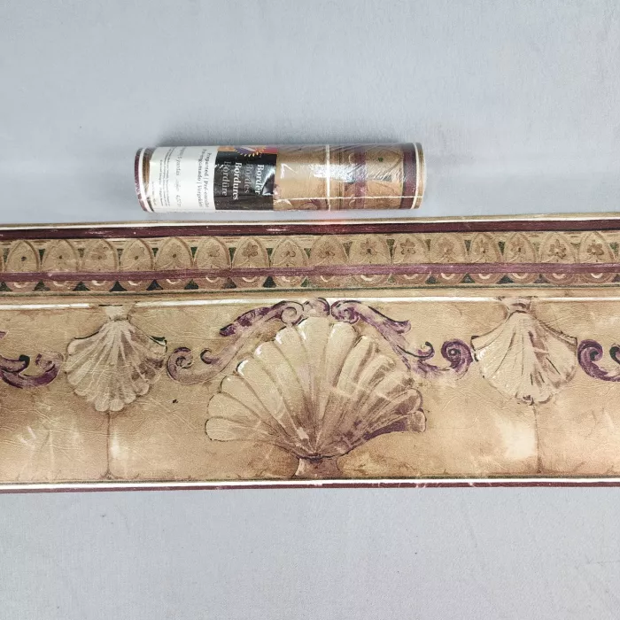 Norwall Nautical Shell Scroll Beige Wallpaper Border Prepasted Vinyl New - Main