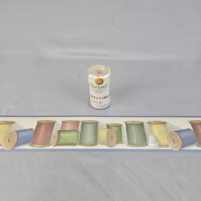 Norwall Sewing Spools Multicolor Wallpaper Border New Sealed Prepasted Vinyl - Main