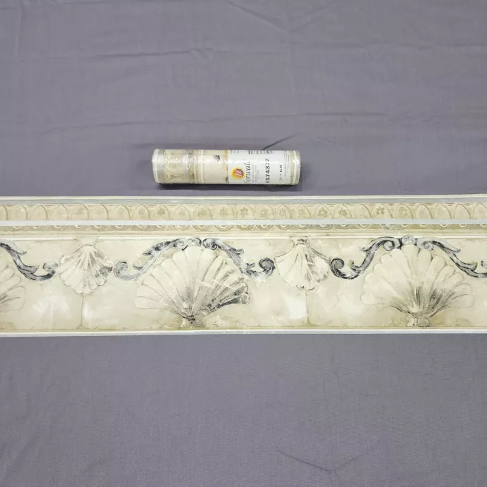 Norwall Shell Scroll Beige Wallpaper Border Pre-pasted Vinyl Textured Sealed - Main