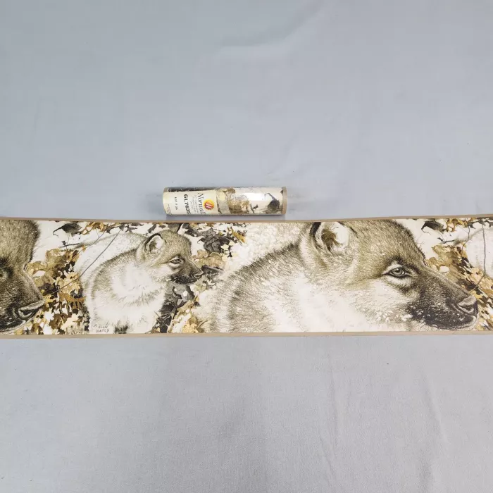 Norwall Wolves Glen Loates Beige Animal Wallpaper Border Prepasted Vinyl New - Main