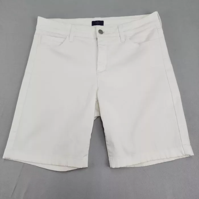 NYDJ Women's 10 White Bermuda Shorts Mid Rise Stretch Lift Tuck Technology - Front