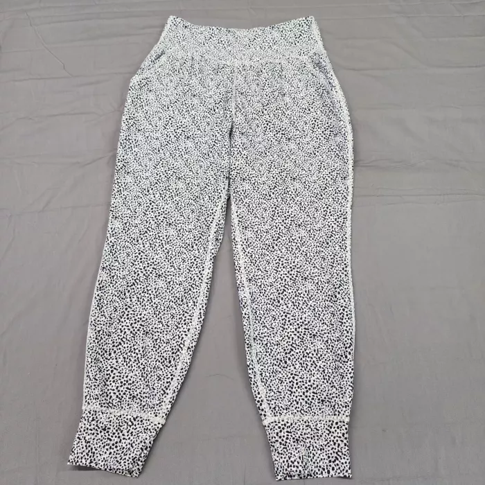 Old Navy Active Powersoft High Rise Jogger Leggings Womens L Black White - Front