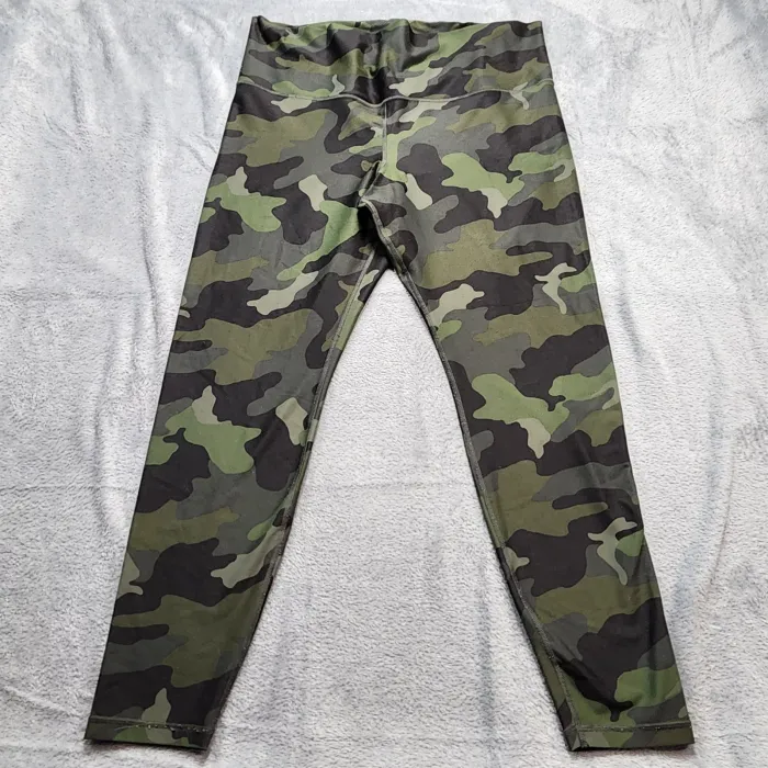 Old Navy Powersoft Leggings Women's 2X Plus Green Camo High Rise Activewear - Front