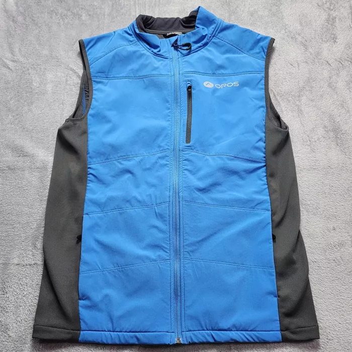 OROS Vest Men's XL Blue Solarcore Insulation Aerogel Performance Full Zip Gilet - Front
