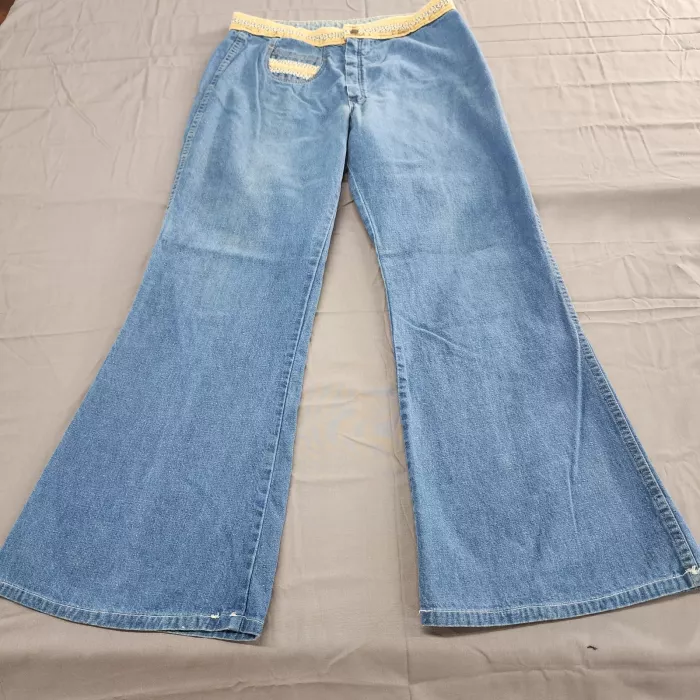 Our Bottoms Ltd Vintage Jeans Womens W30 Blue High Rise Flared Bell Bottom - Front