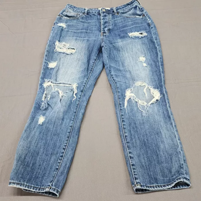 PacSun Mom Jeans Womens Size 26 High Rise Distressed Medium Wash Blue Cotton - Front