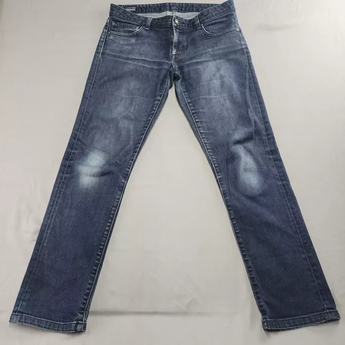 Patagonia Womens Straight Jeans Mid Rise Stretch Denim Blue Size 31 34x30 - Front