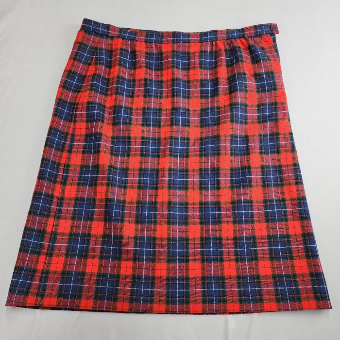 Pendleton Authentic Manson Tartan Plaid Wool Midi Skirt Red Womens 2XL A-Line - Front