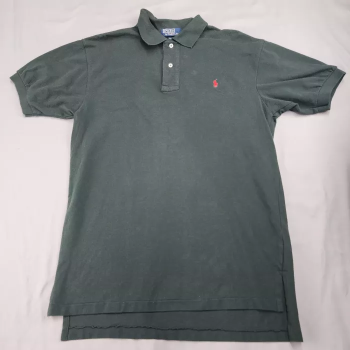 Polo by Ralph Lauren Mens M Green Classic Fit Short Sleeve Pique Polo Shirt - Front