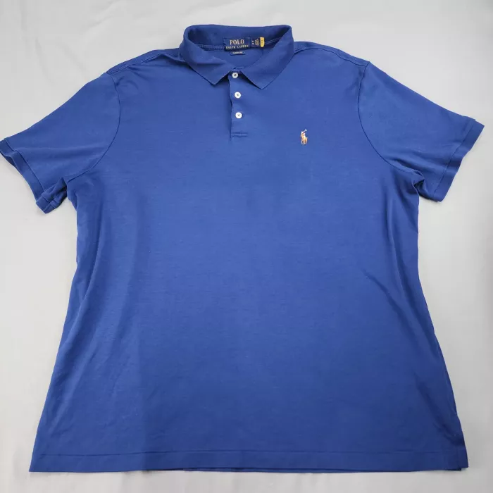 Polo Ralph Lauren Men's XL Classic Fit Short Sleeve Polo Shirt Blue Cotton - Front