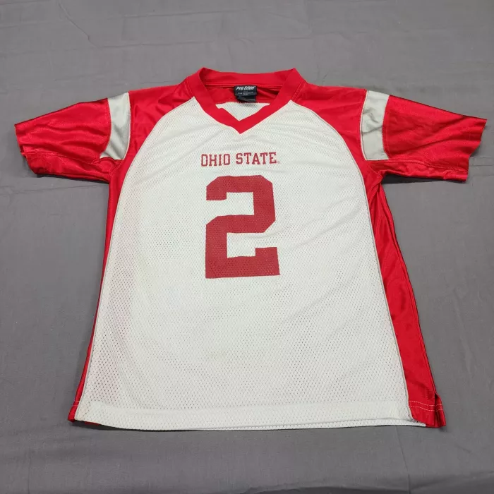Pro Edge Boys L 12/14 Ohio State Buckeyes Football Jersey Red Mesh Number 2 - Front