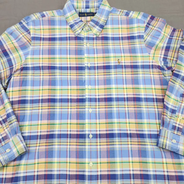 Ralph Lauren Mens XL Multicolor Plaid Button Down Shirt Long Sleeve Cotton - Main