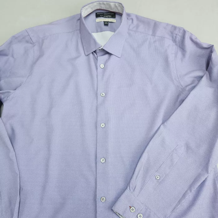 Report Collection X4 Stretch Button Up Shirt Mens Large Purple Slim Fit - Main