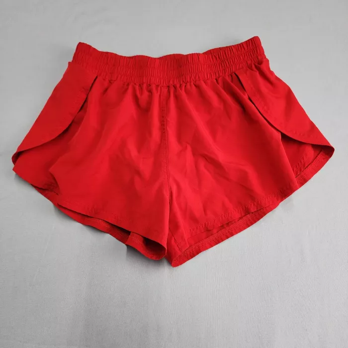 REVIVAL Women's M Red Athletic Running Shorts Elastic Waist Split Hem - Front