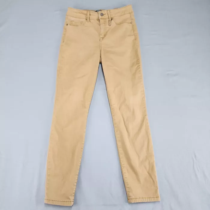 REWASH Skinny Pants Women's Size 5 Khaki Mid Rise W27 L26.5 Stretch Jeggings - Front