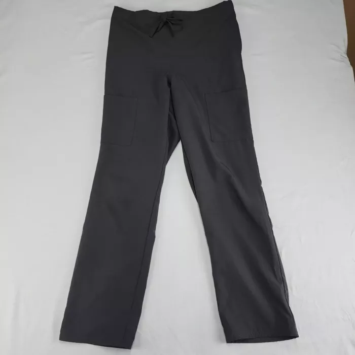 SCRUBSTAR Women M Black Cargo Scrub Pants Mid Rise Drawstring Elastic W34 L30 - Front