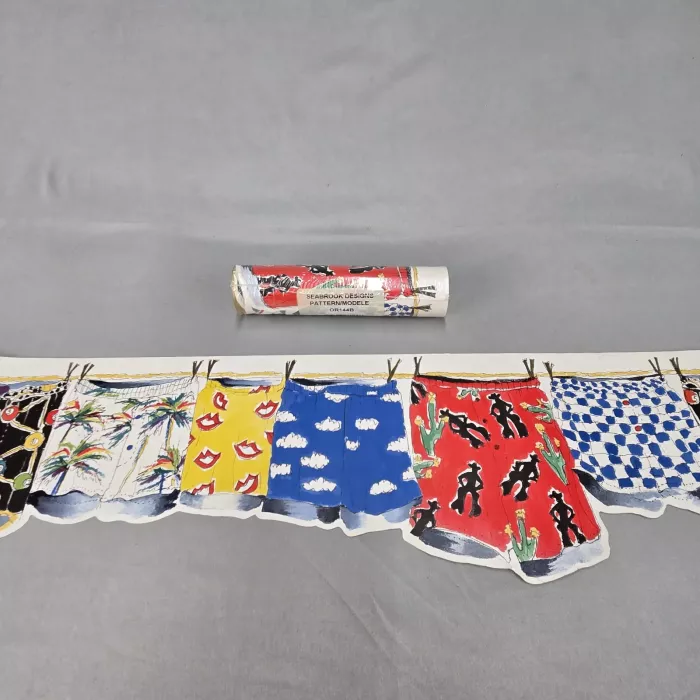 Seabrook Designs Boxer Shorts Wallpaper Border Multicolor Prepasted New Sealed - Main