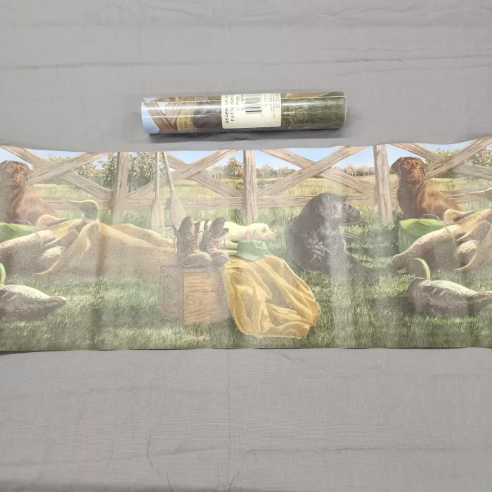 Seabrook Hautman Dog Duck Country Wallpaper Border Prepasted Vinyl New Sealed - Main