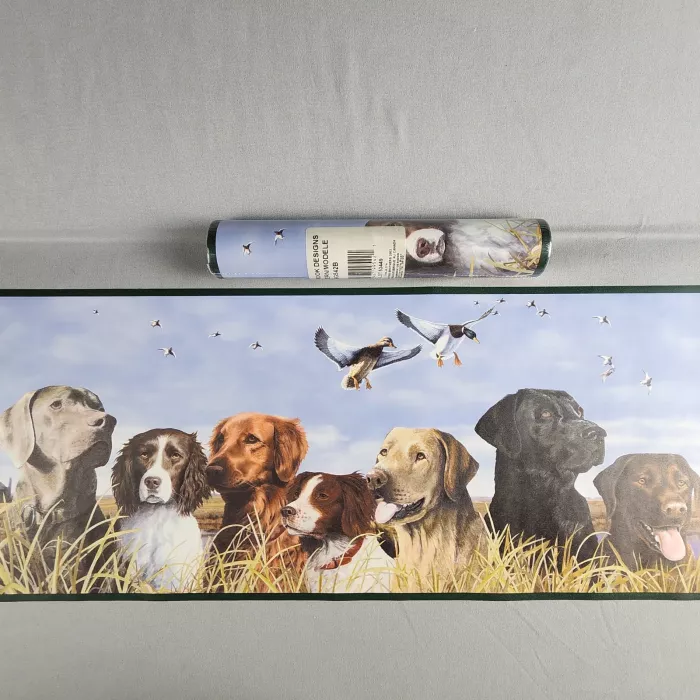 Seabrook Hunting Dog Duck Rustic Wallpaper Border Pre-pasted Vinyl New - Main