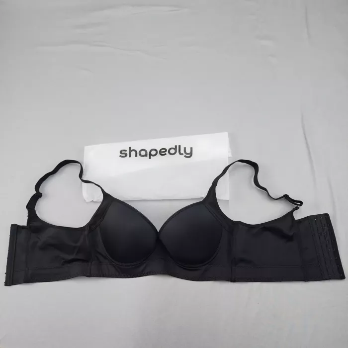 Shapedly Womens 40C Black Wireless Contour T-Shirt Bra Padded Molded Cups - Front
