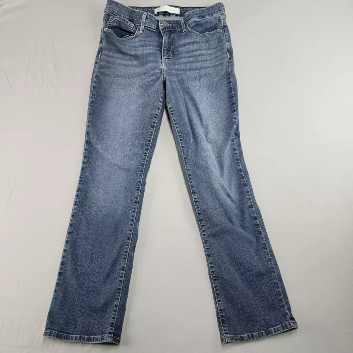 SIGNATURE LEVI STRAUSS & CO. GOLD Women's 12S Petite Straight Jeans Mid Rise 30x - Front