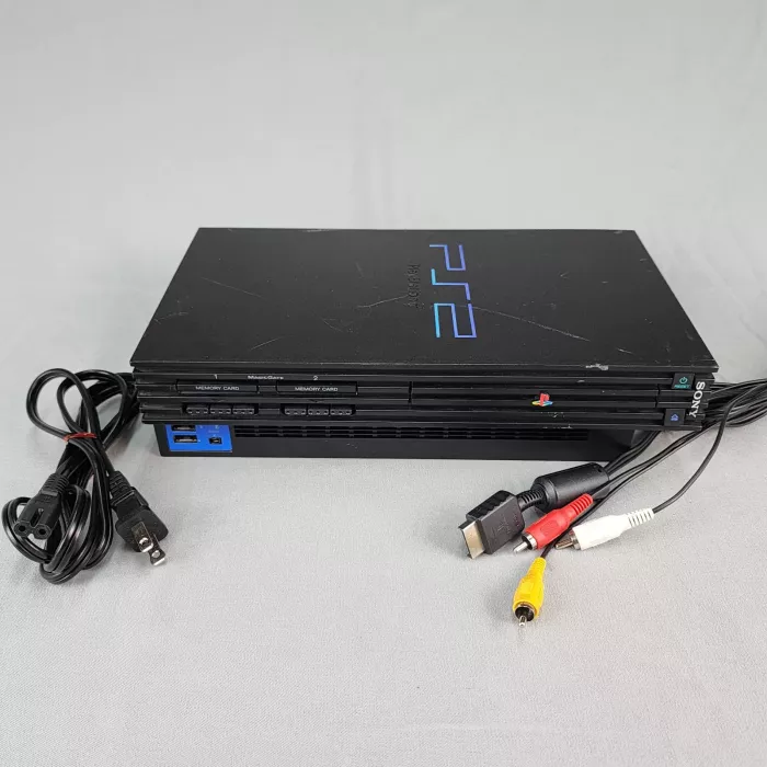 Sony PlayStation 2 PS2 Console System Black SCPH-30001 NTSC AV Power Cables - Main