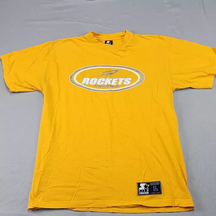 Starter Toledo Rockets NCAA Basketball Graphic T-Shirt Men's L Yellow - Front