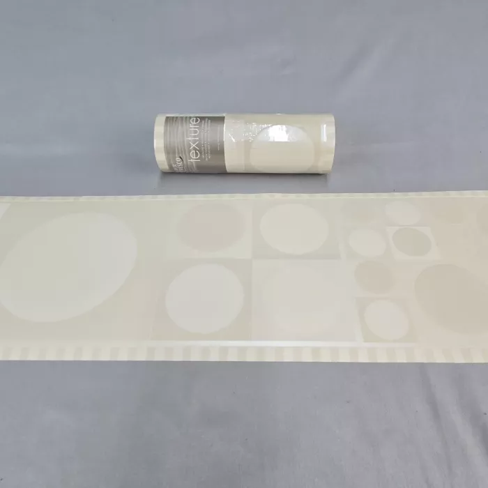 Superfresco Geometric Beige Wallpaper Border New Sealed Prepasted Vinyl - Main