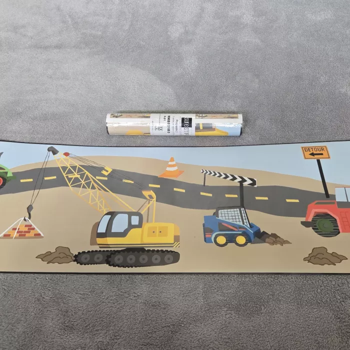 Sure Strip Construction Vehicle Wallpaper Border Prepasted Multicolor Sealed - Main